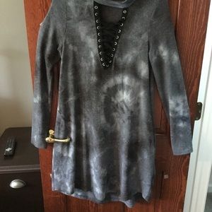 Black/gray tie dye dress